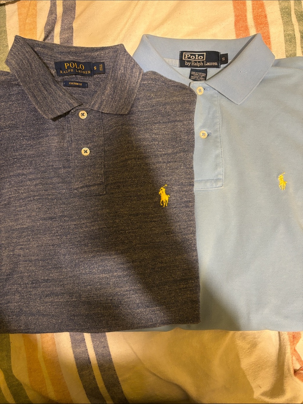 Polo by Ralph Lauren Men’s Polo Duo — Navy Heather Custom Fit & Light Blue